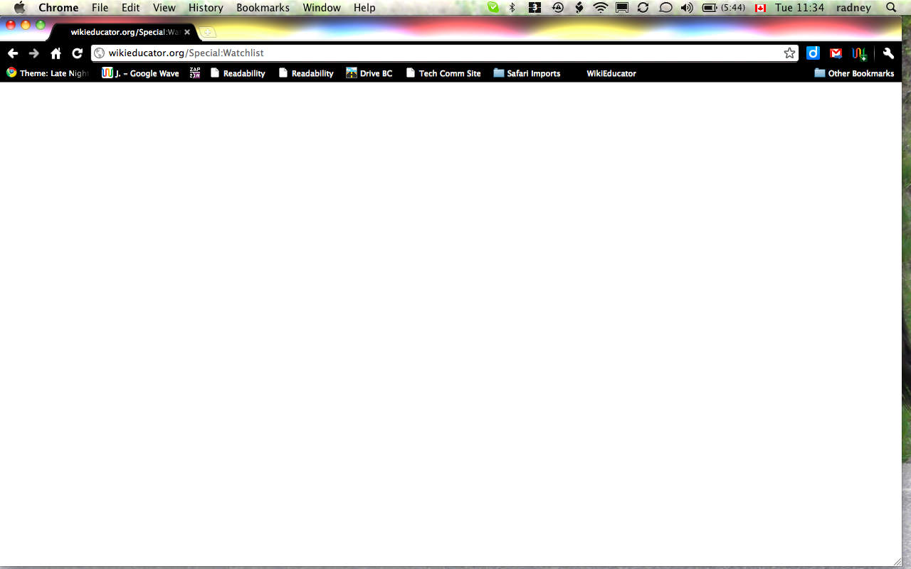 This is what comes up when I click on my userpage link: Watchlist