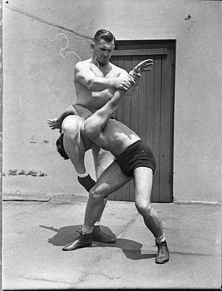 Wrestler, McCreadie (taken for Leichhardt Stadium), 1937 - photographer Sam Hood (7539665638).jpg
