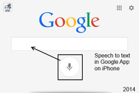 2014 Screen Capture from iPhone Google App showing Speech to text