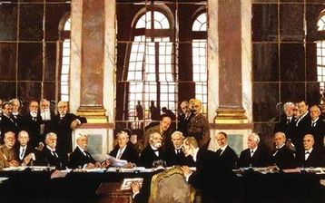 The Signing of the Peace Treaty in the Hall of Mirrors, Versailles, 28 June 1919, by Sir William Orpen