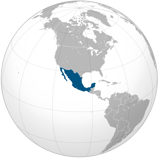 File:Mexico (orthographic projection)-blue.svg