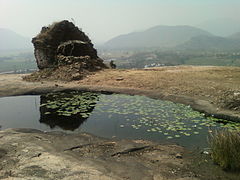 A view of Ruined Buddhist temple on hilltop at ---File---Ramatheertham Vizianagaram AP India.jpg