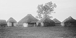 Aboriginal dwellings in Hermannsburg, Northern Territory, 1923. Image: Herbert Basedow.