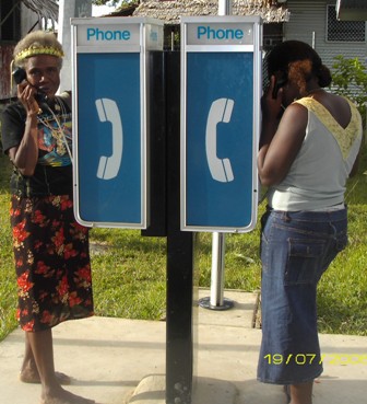 People using the Public Phone