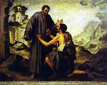 Bartolomé Esteban Murillo- Brother Juniper and the Beggar.JPG