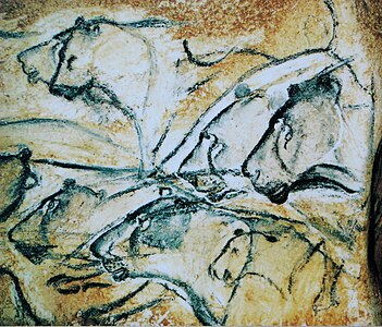 Image: Lions painting, Chauvet Cave (museum replica)