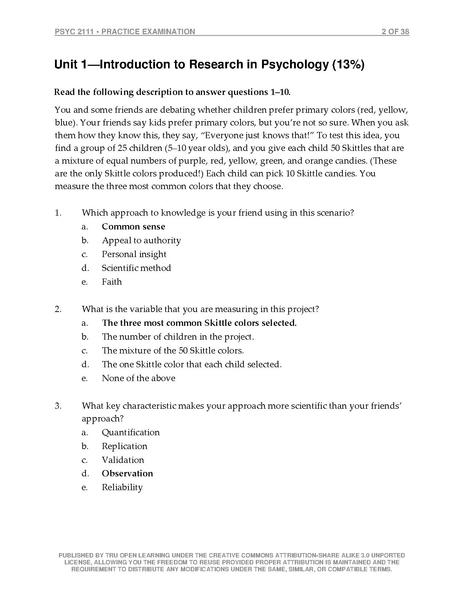 psychology paper 2 research methods questions