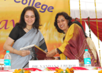 sunita with Dean of colleges, Prof. Navjot Lahiri