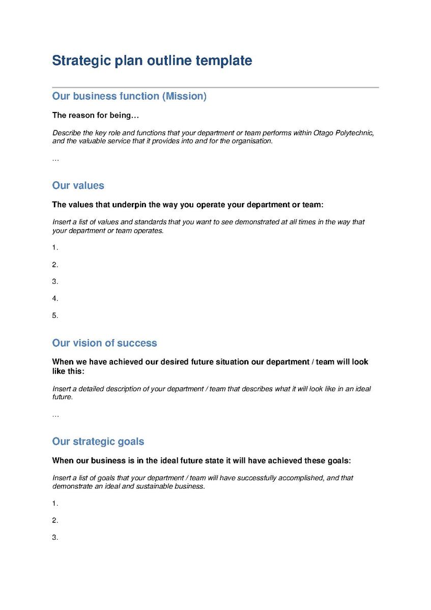 strategic plan outline pdf