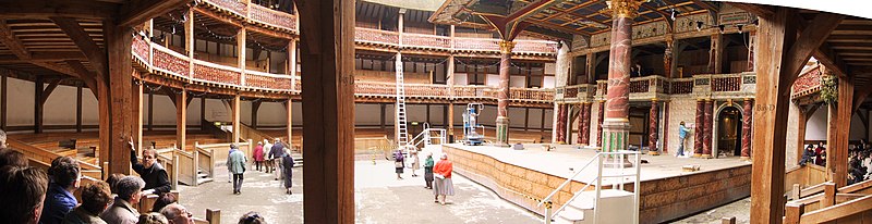 Panorama of the Globe Theatre reconstruction, London.