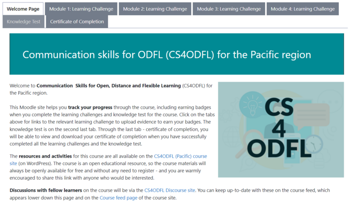 CS4ODFL moodle course.PNG